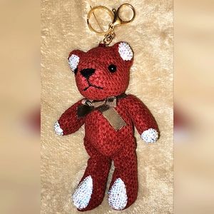 Plush Blingy Bear purse/handbag keychain/charm